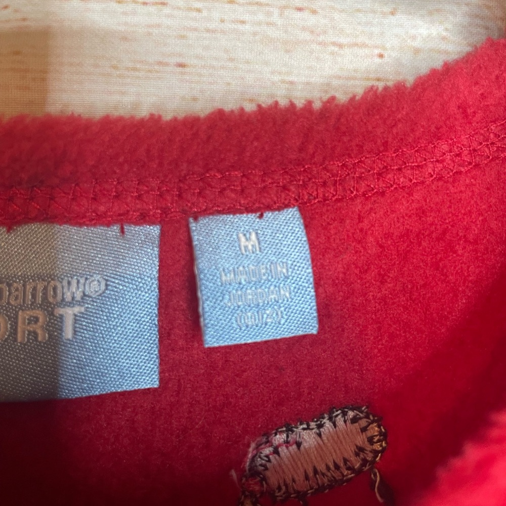 Croft & Barrow Red Holiday Fleese Zip Up Sweatshirt with Stockings size medium - Picture 9 of 12